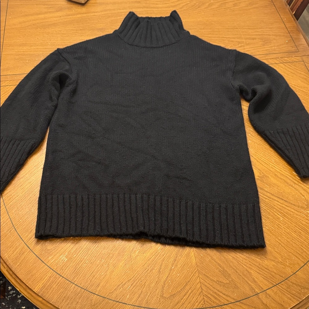 Wool Cashmere Funnel Neck Sweater Black Men’s size Small Nordstrom EUC